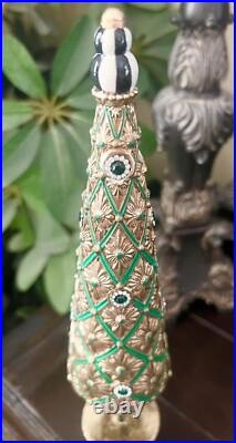 Brand New Mackenzie Childs Christmas Emerald Luxe Jeweled Topiary Tree 13