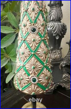Brand New Mackenzie Childs Christmas Emerald Luxe Jeweled Topiary Tree 13