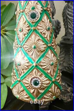 Brand New Mackenzie Childs Christmas Emerald Luxe Jeweled Topiary Tree 13