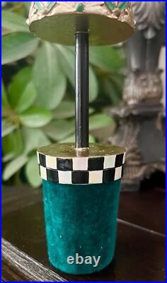 Brand New Mackenzie Childs Christmas Emerald Luxe Jeweled Topiary Tree 13