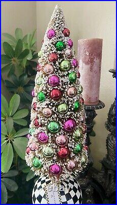 Brand New Mackenzie Childs Christmas Granny Kitsh Bottle Brush Pedestal Tree 28