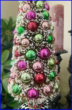 Brand New Mackenzie Childs Christmas Granny Kitsh Bottle Brush Pedestal Tree 28