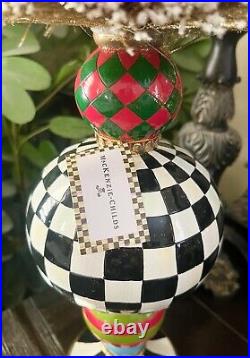 Brand New Mackenzie Childs Christmas Granny Kitsh Bottle Brush Pedestal Tree 28