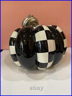 Brand New Mackenzie Childs Haunted House Courtly Check Short Pumpkin 10x10