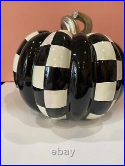 Brand New Mackenzie Childs Haunted House Courtly Check Short Pumpkin 10x10