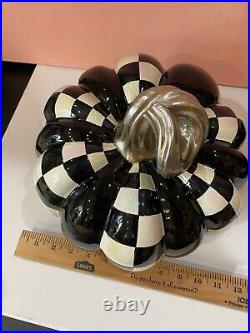 Brand New Mackenzie Childs Haunted House Courtly Check Short Pumpkin 10x10