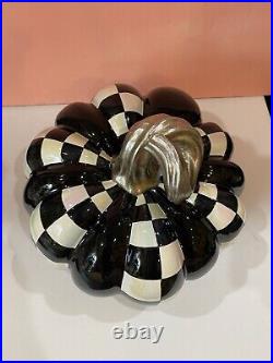 Brand New Mackenzie Childs Haunted House Courtly Check Short Pumpkin 10x10