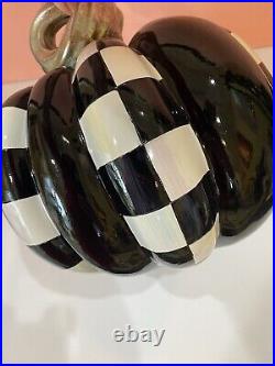 Brand New Mackenzie Childs Haunted House Courtly Check Short Pumpkin 10x10