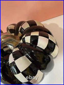 Brand New Mackenzie Childs Haunted House Courtly Check Short Pumpkin 10x10