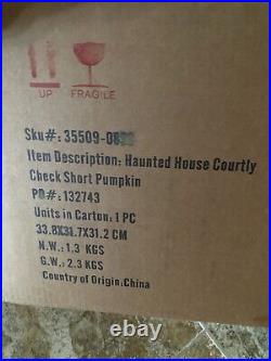 Brand New Mackenzie Childs Haunted House Courtly Check Short Pumpkin 10x10