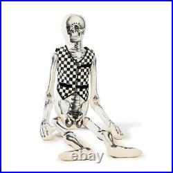 Brand New Mackenzie Childs Mr. Bones Lifesize Poseable Fabric Skeleton