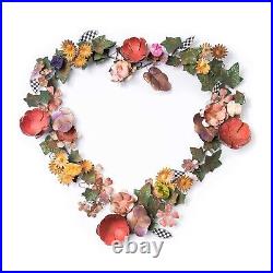 Brand New Mackenzie Childs Wildflowers Wreath Heart