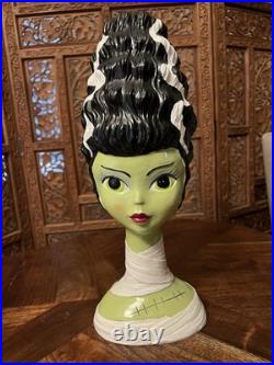 Bride of Frankenstein Bust Halloween Glamour Lipstick Sculpture 15 inch NEW Cute