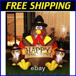 Bright 6ft Inflatable Thanksgiving Turkey Family with Fast Inflation Feature Bright 6ft Inflatable Thanksgiving Turkey Family with Fast Inflation Feature