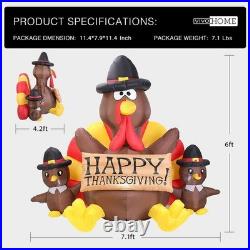 Bright 6ft Inflatable Thanksgiving Turkey Family with Fast Inflation Feature Bright 6ft Inflatable Thanksgiving Turkey Family with Fast Inflation Feature