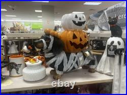 Brighten the season Dachshund mummy with pumpkin