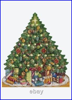 Byers' Choice Delightful Musical Wooden Christmas Advent Calendar withLights