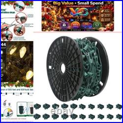 C9 Christmas Light Cord 500ft Green Wire 500 E17 Sockets 10 Pairs Plugs Bulbs
