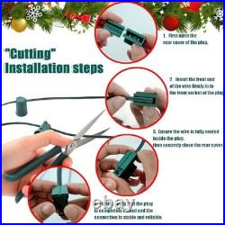 C9 Christmas Light Cord 500ft Green Wire 500 E17 Sockets 10 Pairs Plugs Bulbs
