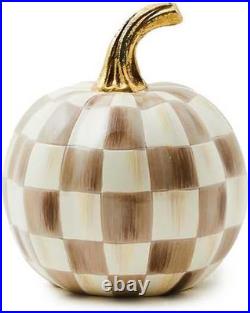 CHILDS Resin Pumpkin, Mini, Brown-And-White Mocha Check