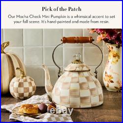 CHILDS Resin Pumpkin, Mini, Brown-And-White Mocha Check