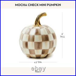 CHILDS Resin Pumpkin, Mini, Brown-And-White Mocha Check