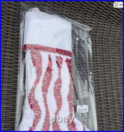 CHRISTMAS Kim Seybert Peppermint Swirl Stocking $199 NWT BEAUTIFUL