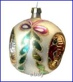 CHRISTOPHER RADKO RARE Star Wonder Triple Reflector Ball 91 Blown Painted Glass
