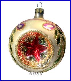 CHRISTOPHER RADKO RARE Star Wonder Triple Reflector Ball 91 Blown Painted Glass