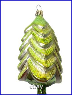 CHRISTOPHER RADKO SIGNED 93 Classic Christmas Tree Blown Painted Glass Ornament