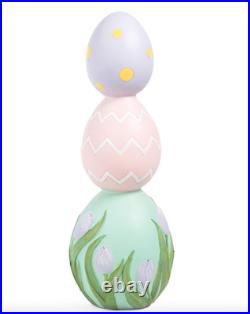COTTONTAIL LANE 3Ft Easter Stacked Eggs Topiary with Flowers Outdoor/Indoor Decor
