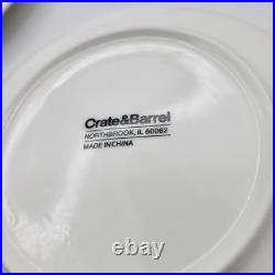 CRATE & BARREL Appetizer Plates Red Metal Stand 12 days of Christmas Porcelain