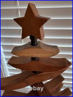 CRATE & BARREL LARGE 24Tall Wooden Ornament Christmas TREE Exc. Condition