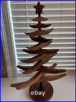 CRATE & BARREL LARGE 24Tall Wooden Ornament Christmas TREE Exc. Condition