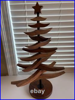 CRATE & BARREL LARGE 24Tall Wooden Ornament Christmas TREE Exc. Condition