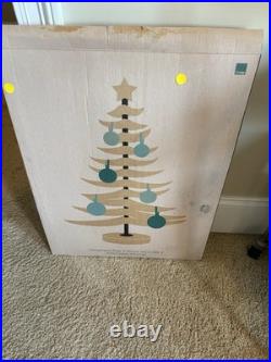 CRATE & BARREL LARGE 24Tall Wooden Ornament Christmas TREE Exc. Condition