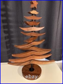 CRATE & BARREL LARGE 24Tall Wooden Ornament Christmas TREE Exc. Condition