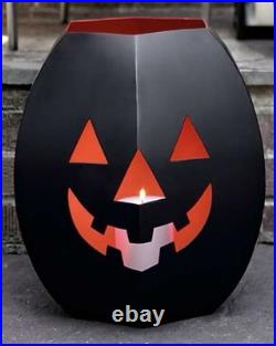 CRATE and BARREL Large Halloween Pumpkin LUMINARY Jack O' Lantern-NEW IN BOX