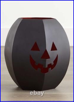 CRATE and BARREL Large Halloween Pumpkin LUMINARY Jack O' Lantern-NEW IN BOX