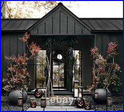 CRATE and BARREL Large Halloween Pumpkin LUMINARY Jack O' Lantern-NEW IN BOX