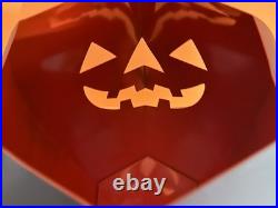 CRATE and BARREL Large Halloween Pumpkin LUMINARY Jack O' Lantern-NEW IN BOX
