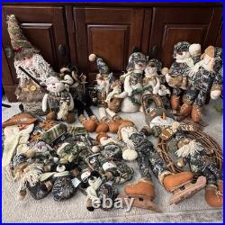 Camo Christmas Decor Lot Snowmen Santas Bears Rustic Cabin Lodge Creative Co-op