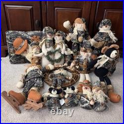 Camo Christmas Decor Lot Snowmen Santas Bears Rustic Cabin Lodge Creative Co-op