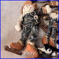 Camo Christmas Decor Lot Snowmen Santas Bears Rustic Cabin Lodge Creative Co-op
