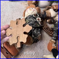 Camo Christmas Decor Lot Snowmen Santas Bears Rustic Cabin Lodge Creative Co-op
