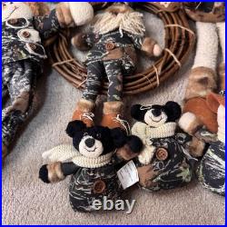 Camo Christmas Decor Lot Snowmen Santas Bears Rustic Cabin Lodge Creative Co-op