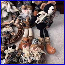 Camo Christmas Decor Lot Snowmen Santas Bears Rustic Cabin Lodge Creative Co-op