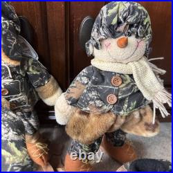 Camo Christmas Decor Lot Snowmen Santas Bears Rustic Cabin Lodge Creative Co-op