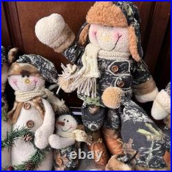 Camo Christmas Decor Lot Snowmen Santas Bears Rustic Cabin Lodge Creative Co-op