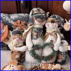 Camo Christmas Decor Lot Snowmen Santas Bears Rustic Cabin Lodge Creative Co-op